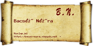 Bacsó Nóra névjegykártya