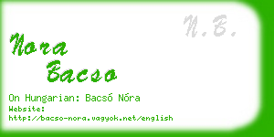 nora bacso business card